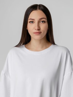 Футболка унисекс оверсайз Crosstown, белая — изображение 7