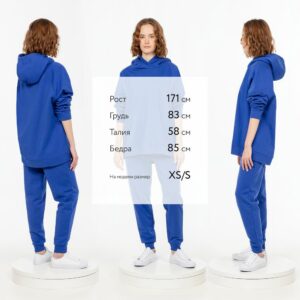 Худи унисекс H1, синее — изображение 4