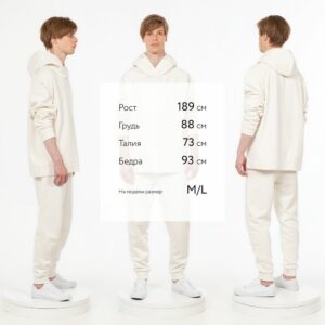 Худи унисекс H1, молочно-белое — изображение 6
