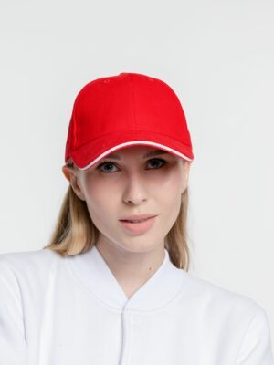 Бейсболка Generic, красная с белым кантом — изображение 9