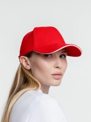 Бейсболка Generic, красная с белым кантом — изображение 10