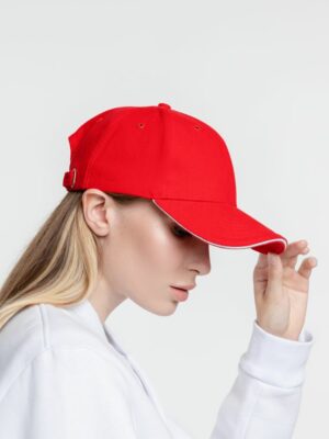 Бейсболка Generic, красная с белым кантом — изображение 11