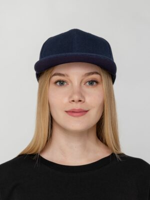 Бейсболка Snapback с прямым козырьком, темно-синяя — изображение 4