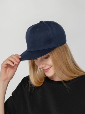 Бейсболка Snapback с прямым козырьком, темно-синяя — изображение 5