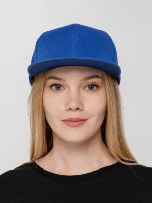 Бейсболка Snapback с прямым козырьком, ярко-синяя — изображение 4