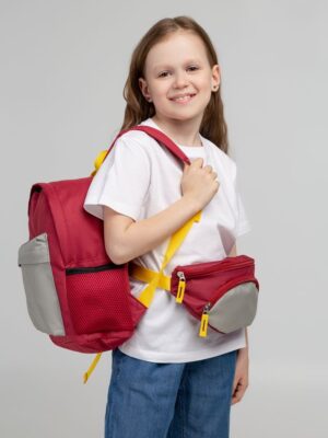 Поясная сумка детская Kiddo, бордовая с серым — изображение 7