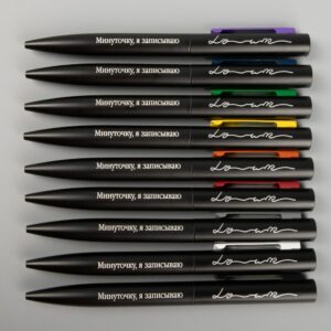 Ручка шариковая Inkolor, черная с серым — изображение 6