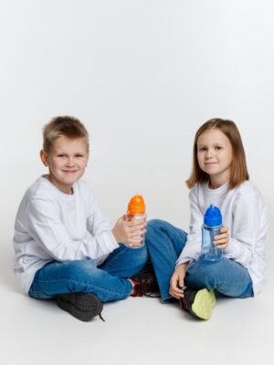 Детская бутылка для воды Nimble, оранжевая — изображение 6