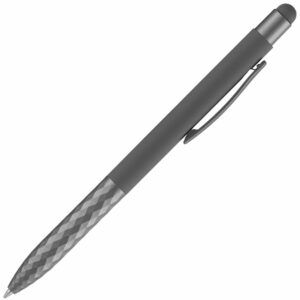 Ручка шариковая Digit Soft Touch со стилусом, серая — изображение 3