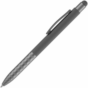 Ручка шариковая Digit Soft Touch со стилусом, серая — изображение 2