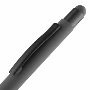 Ручка шариковая Digit Soft Touch со стилусом, серая — изображение 5