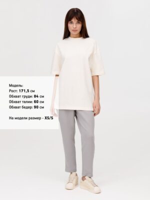 Футболка оверсайз унисекс Sideline, молочно-белая — изображение 11