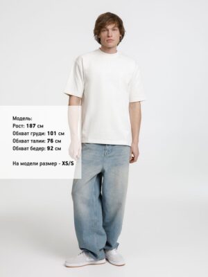 Футболка оверсайз унисекс Sideline, молочно-белая — изображение 5
