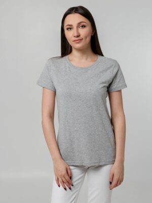 Футболка женская T-bolka Stretch Lady, серый меланж — изображение 10