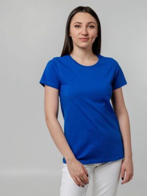 Футболка женская T-bolka Stretch Lady, ярко-синяя (royal) — изображение 5