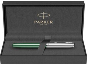 Перьевая ручка Parker Sonnet Essentials Green SB Steel CT, перо: F, цвет чернил: black, в подарочной упаковке. — изображение 11
