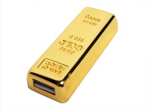 USB-флешка на 128 Гб в виде слитка золота, золотой — изображение 2