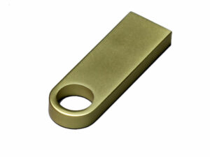 USB 3.0-флешка на 128 Гб с мини чипом и круглым отверстием, золотистый — изображение 2