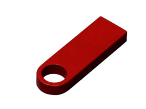 USB 2.0-флешка на 128 Гб с мини чипом и круглым отверстием, красный — изображение 2