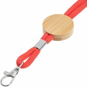 Шнурок для бейджа Tube Wood, красный — изображение 3
