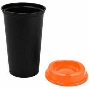 Стакан с крышкой Color Cap Black, черный с оранжевым — изображение 2