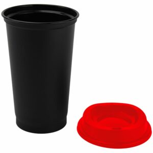 Стакан с крышкой Color Cap Black, черный с красным — изображение 2