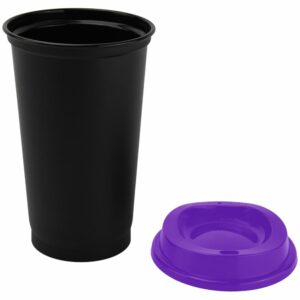 Стакан с крышкой Color Cap Black, черный с фиолетовым — изображение 2