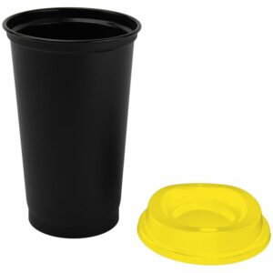 Стакан с крышкой Color Cap Black, черный с желтым — изображение 2