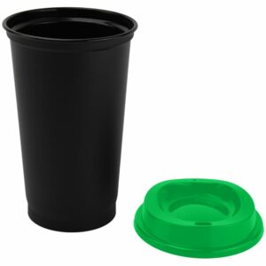 Стакан с крышкой Color Cap Black, черный с зеленым — изображение 2