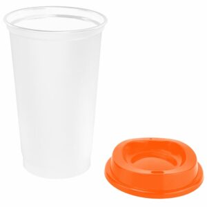 Стакан с крышкой Color Cap White, белый с оранжевым — изображение 2