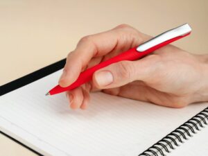 Ручка шариковая Pin Soft Touch, красная — изображение 5