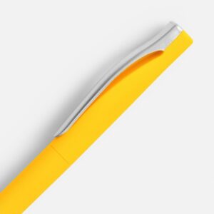 Ручка шариковая Pin Soft Touch, желтая — изображение 3