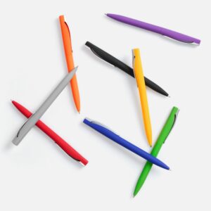 Ручка шариковая Pin Soft Touch, желтая — изображение 4