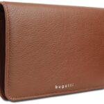 Кошелёк женский BUGATTI Lady Top, коньячный, натуральная воловья кожа, 19,5х2х11,2 см