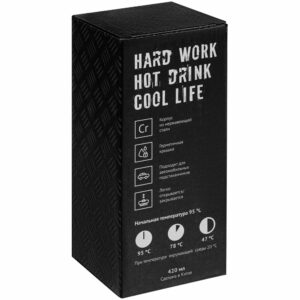 Термостакан Hard Work, вакуумный, темно-серый (графит) — изображение 7