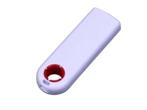 USB-флешка промо на 128 Гб прямоугольной формы, выдвижной механизм, красный — изображение 2