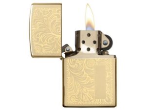 Зажигалка ZIPPO Venetian с покрытием High Polish Brass, латунь/сталь, золотистая, 38x13x57 мм — изображение 2