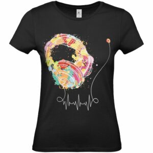 Футболка женская Feel The Beat, черная — изображение 2
