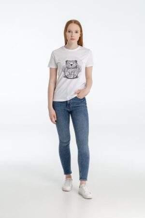 Футболка женская Bear, белая — изображение 3