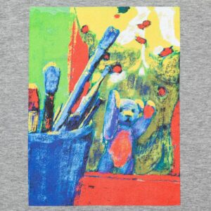 Футболка женская Artist Bear, серый меланж — изображение 4