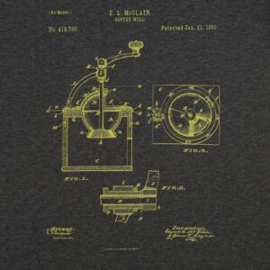 Футболка приталенная Old Patents. Coffee Mill, черный меланж — изображение 3