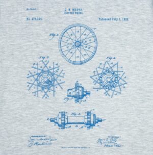 Футболка приталенная Old Patents. Wheel, голубой меланж — изображение 3