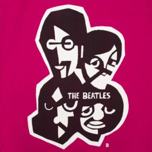 Футболка женская «Меламед. The Beatles», ярко-розовая (фуксия) — изображение 3