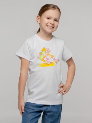 Футболка детская Skateboard, белая — изображение 3