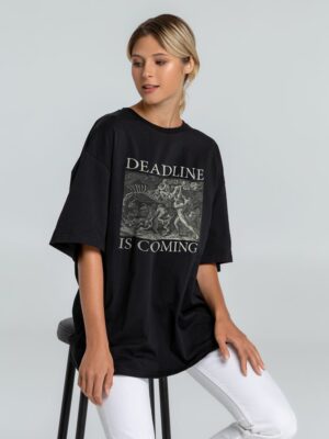 Футболка оверсайз Deadline, черная — изображение 2