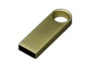 USB 2.0-флешка на 128 Гб с мини чипом и круглым отверстием, золотистый — изображение 2