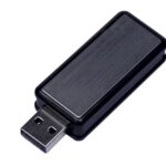 USB-флешка промо на 128 Гб прямоугольной формы, выдвижной механизм, черный