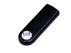 USB-флешка промо на 128 Гб прямоугольной формы, выдвижной механизм, белый — изображение 2