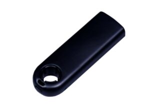 USB-флешка промо на 128 Гб прямоугольной формы, выдвижной механизм, черный — изображение 2