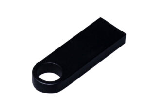 USB 2.0-флешка на 128 Гб с мини чипом и круглым отверстием, черный — изображение 3
